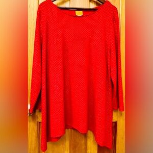 Women’s “Ruby Rd.” Shark Bite Tunic Top w/ Mini Silver Studs